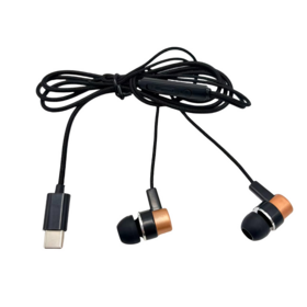 Auriculares con cable tipo C de 1.2m para venta al por mayor, auriculares USB C trenzados con micrófono para teléfono móvil