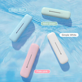 SIMTIFUL Portable Ultrasonic Cleaning Toothbrush Sanitizer UVC Disinfection + Ultrasonic Cleaner, Built-in Mirror, Type-C Charging