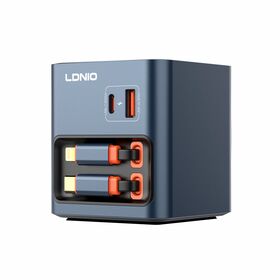LDNIO Q16 Vente en Gros Adaptateur de Charge Rapide PD 100W & QC3.0 USB-C, Chargeur de Voyage Portable UK/EU/US, Chargeur Mural PD pour Smartphone
