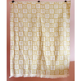 Toalha de praia turca de algodão amarelo com xadrez Jacquard para salão de beleza, SPA, praia, sauna, viagens e academia com franjas longas