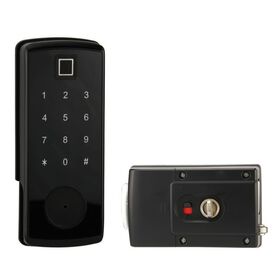 2026 Fabrik OEM Blau Bluetooth QR Code Schloss Biometrisches Fingerabdruck Elektronisches NFC Türschloss an Holztür