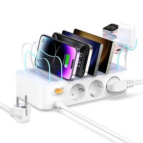 Multifonctionnel Universel De Bureau Accueil Public Portable Intelligent 6 Ports Usb PD Téléphone Portable Station De Recharge Avec 3 AC Prises