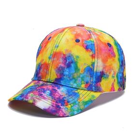 Nouvelle Casquette de Baseball Tie-Dye pour Hommes et Femmes, Chapeau d'Été Tendance avec Protection UV, Casquette Respirante en Coton Multicolore