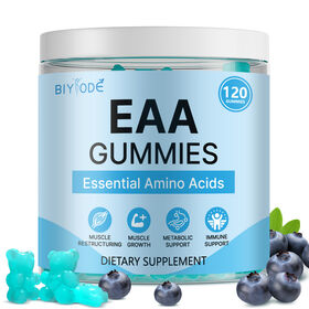 Essential Amino Acids EAA Gummies for Fitness & Athletes 8g EAA with 3g Leucine BCAA 2:1:1 Formula Sugar Free Vegan Amino Acid
