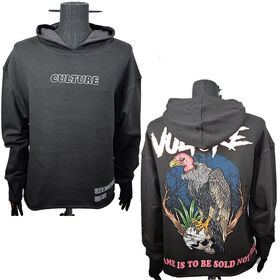 Dark Grey Oversized Men's Reflective Hoodie Custom Embossed Hoodies 500Gsm Cotton