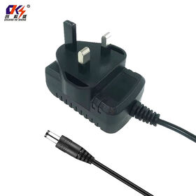 Adaptador de Corrente AC/DC de Parede com Plugue UK, Certificado UKCA, 24V 0.5A 500MA para Fita de LED