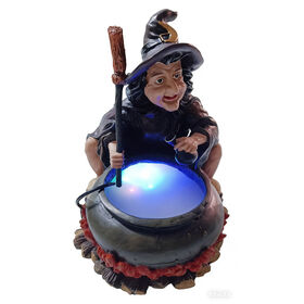 B2B Supplier halloween decoration tabletop witch Cauldron with ultrasonic USB DC 5V mist maker and 4 colorful LED light