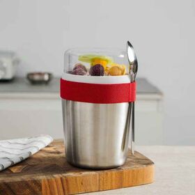 Grosir Cangkir Yogurt Stainless Steel Portabel yang Dapat Digunakan Kembali - Toples Makanan Terisolasi, Wadah Penyimpanan Makanan untuk Rumah, Kantor, dan Penggunaan Luar Ruangan
