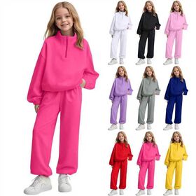 Großhandel Frühling Herbst Kinder 2-teiliges Set Mädchen Outfits Sweatshirt Jogger Trainingsanzug Mädchen Bekleidungssets