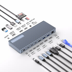 Estación de Acoplamiento Thunderbolt 3/4 8K HDMI PD USB-C 10Gbps Ethernet Aluminio Gris Espacial Transmisión de Datos de Alta Velocidad
