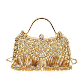 Bolso de Cena Nuevo con Diamantes de Imitación, Bolso de Mano con Borlas para Banquetes, Bolso de Noche de Moda para Socialité, Bolso de Hombro