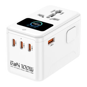 Adaptador de Viagem Universal HL-A03-PD200W GAN com Plugue Múltiplo, Alta Potência, Tomada Universal Internacional