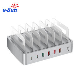 Chargeur Rapide USB Multiple PD45W à 6 Ports | 2PD + 1QC3.0 + 3USB, Sortie 15V/3A, Station de Charge à Refroidissement Intelligent pour Téléphones Mobiles et Appareils