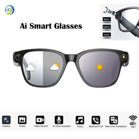Gafas Inteligentes con Cámara para Traducción y Reconocimiento de Objetos AI 2026 - Diseño OEM ODM, Gafas Inteligentes AI a Precio de Fábrica