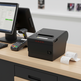 Imprimante de Reçus Thermique POS 80mm avec Alarme Sonore et Lumineuse, Machine d'Impression de Factures sans Fil Bluetooth avec Alarme Sonore et Lumineuse