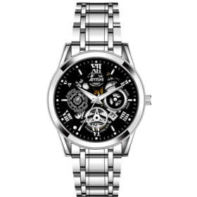 Jam Tangan Fashion Otomatis Quartz Berongga Tahan Air dengan Kalender untuk Perdagangan Luar Negeri