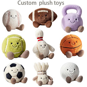Jouet Peluche Boule Moelleuse Personnalisée pour Chien et Chat, Jouet à Mâcher Interactif, Poupée de Dessin Animé pour Animaux de Compagnie
