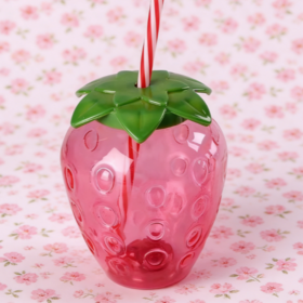 Vente Chaude en Gros Tasse en PET Style Ins en Forme de Fruit (Ananas/Fraise/Raisin) pour Boissons Glacées