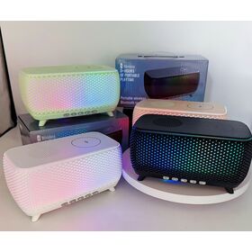 ZR M01 Nuevo Diseño Altavoz de Escritorio 5W Altavoz Portátil Soporta Carga Inalámbrica para Móviles con Iluminación Ambiental LED RGB