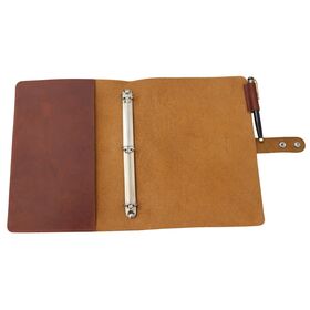 Portefeuille personnalisé 3 reliures à anneaux à la main en cuir pleine fleur reliure à anneaux dossier rechargeable pour ordinateur portable avec fermeture à pression