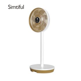 SIMTIFUL Smart Tisch- und Standventilator mit Sprachsteuerung, Teleskopfunktion, faltbar, geräuscharm, wiederaufladbar, umweltfreundlich, tragbar, platzsparend