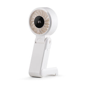 Ventilateur Turbo pliable de poche avec support de téléphone pour l'extérieur et la maison Nouveau ventilateur de conception amusant et innovant avec affichage numérique intelligent