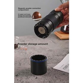 Adjustable Aluminum Alloy Seven-Star Hand-Crank Coffee Grinder with Walnut Handle