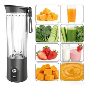 Batidora Portátil de Frutas y Verduras de 500ml, Libre de BPA, ABS, Acero Inoxidable, Trituradora de Hielo, Fabricante de Smoothies con Certificación CE ISO ROHS, 600ml