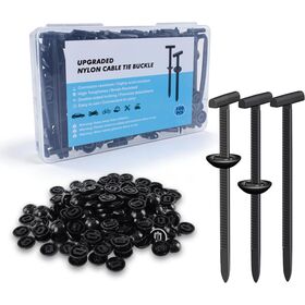 100PCS Upgrade Dual-Lock Cable Tie Buckle with Storage Box 2-Sided Locking Slot DIY&Multi-Purpose Fasteners for Automotive Repair
