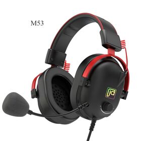 New Wired Gaming Headset M53 Red Black Audio Wired Headphone with Microphone CE FCC for Computer