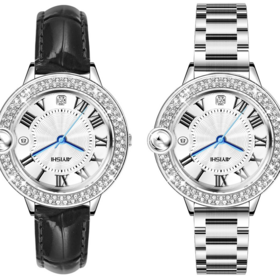 Jam tangan wanita tahan air harga murah - tali baja - berlian berkilau - jam tangan wanita modis