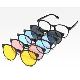 UV400 Fashion Sunglasses PC / TR90 5 in 1 Lenses Polarized Lightweight Unisex Eye Protection