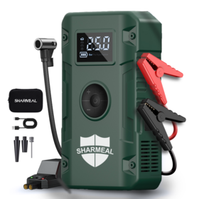 6-in-1 10000mah Portable Car Jump Starter Power Bank Battery Booster Charger Start with Tire Inflator Air Pump
