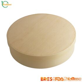 FSC Disposable Wooden Box Round Cake Box Food Grade China Manufacturer