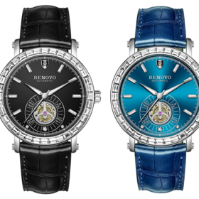 Damen Automatik-Freizeituhr aus Legierung - Geschenk, Schlankes Design, Wasserdichtes Lederarmband für Damen