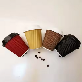 Tamanhos completos Eco Friendly Ripple Wall Coffee Cup FSC Papel Kraft Biodegradável Certificado 4/5/6/7/8/9/10/12/16/20/24 Capacidade,