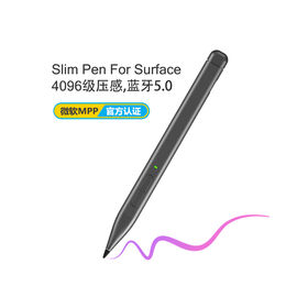 Aluminum Alloy Active Stylus Pen 4096 Pressure Levels CE ROHS Certified Magnetic Capable for Microsoft Surface Tablets