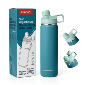 24oz Edelstahl-Trinkflasche mit magnetischem Verschluss und abgewinkeltem Griff