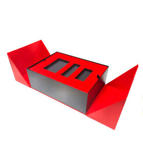 Doble-materiales reciclados hechos a mano magnéticos de la abertura de la puerta grabados en relieve Caja de papel de lujo del OEM