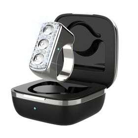 Anillo Inteligente de Moda con Diamantes Brillantes, Control Remoto Bluetooth para Disparar Cámara de Teléfono/Tableta, Pasador de Página Kindle
