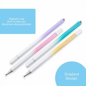 Lápiz Óptico Capacitivo Universal Gradient con Tapa Magnética, 15.7cm, Aleación de Cobre y Aluminio, Punta de Silicona para Pantallas Táctiles iOS y Android