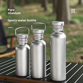 Bouteille d'eau de sport légère en titane pur étanche, Boisson ultralégère écologique en titane pour camping et pique-nique barbecue