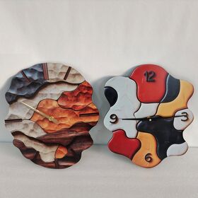 Jam Dinding Kayu Cetak UV dengan Desain Kustom di Depan - Jam Kayu Kustom dengan Desain Cetak UV - Kerajinan Kayu