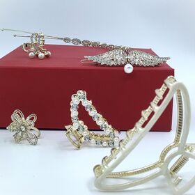 Großhandel Elegantes Haarspangen-Set mit Strasssteinen & Perlen, Modische Haar-Klammern & Barrettes für den täglichen Gebrauch, Party, Hochzeit