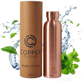 Bouteille d'eau personnalisée tendance en cuivre pur à 100%, haute qualité, style classique, revêtement anti-corrosion, bouteilles à boire directe