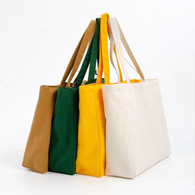 Great Shopping Factory Wholesale Customized Plain Cotton Tote Canvas Bag with Custom Printed logo and Pocket