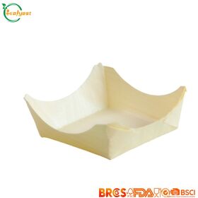 60 mm Einweg-Mousse-Becher aus Holz mit kundenspezifischer Verpackung und Logo, lebensmittelecht für Saucenhersteller