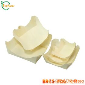 Taza de Mousse Desechable de Madera con Embalaje Personalizado y Logo, Grado Alimenticio para Salsas - Fabricante OEM en China