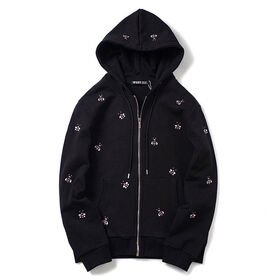 Custom logo Embroidery Quality Oversized Men Hoodies With Zip