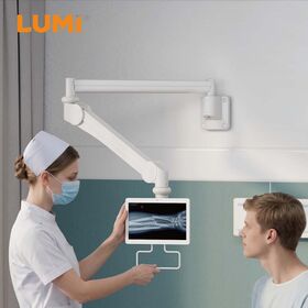 MED12-1 Adjustable Medical Wall Mounted Monitor Arm 487mm Height Range Foldable Extending Medical Screen Arm